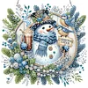 Christmas Snowman DIY 2D Flat Acrylic Double Sided Diamond Painting Hanging Pendant