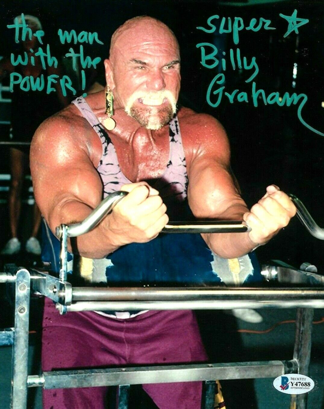 WWE BILLY GRAHAM HAND SIGNED AUTOGRAPHED 8X10 Photo Poster painting WITH BECKETT COA RARE 8