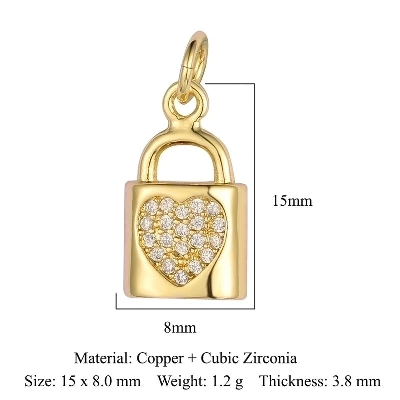 3 Pieces Sweet Pentagram Heart Shape Copper Plating Inlay Zircon 18k Gold Plated Charms Jewelry Accessories