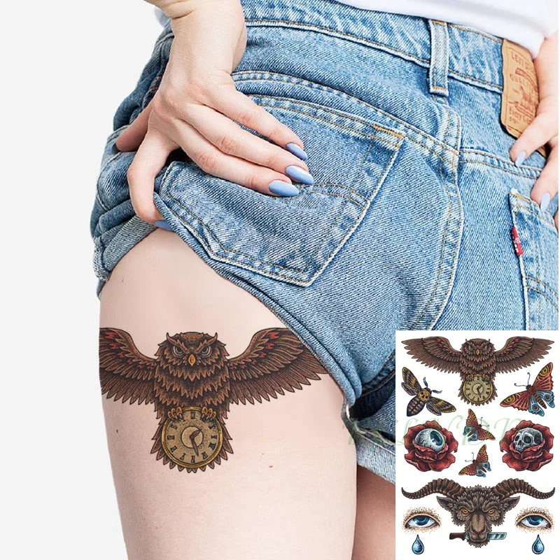 Waterproof Temporary Tattoo Sticker Symbol Totem Wing Tatto on Leg Arm Back Tattos Sexy Flash Tatoo Fake Tattoos for Men Women