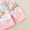 Kid Girl Unicorn Rainbow Print Allover Hooded Coat