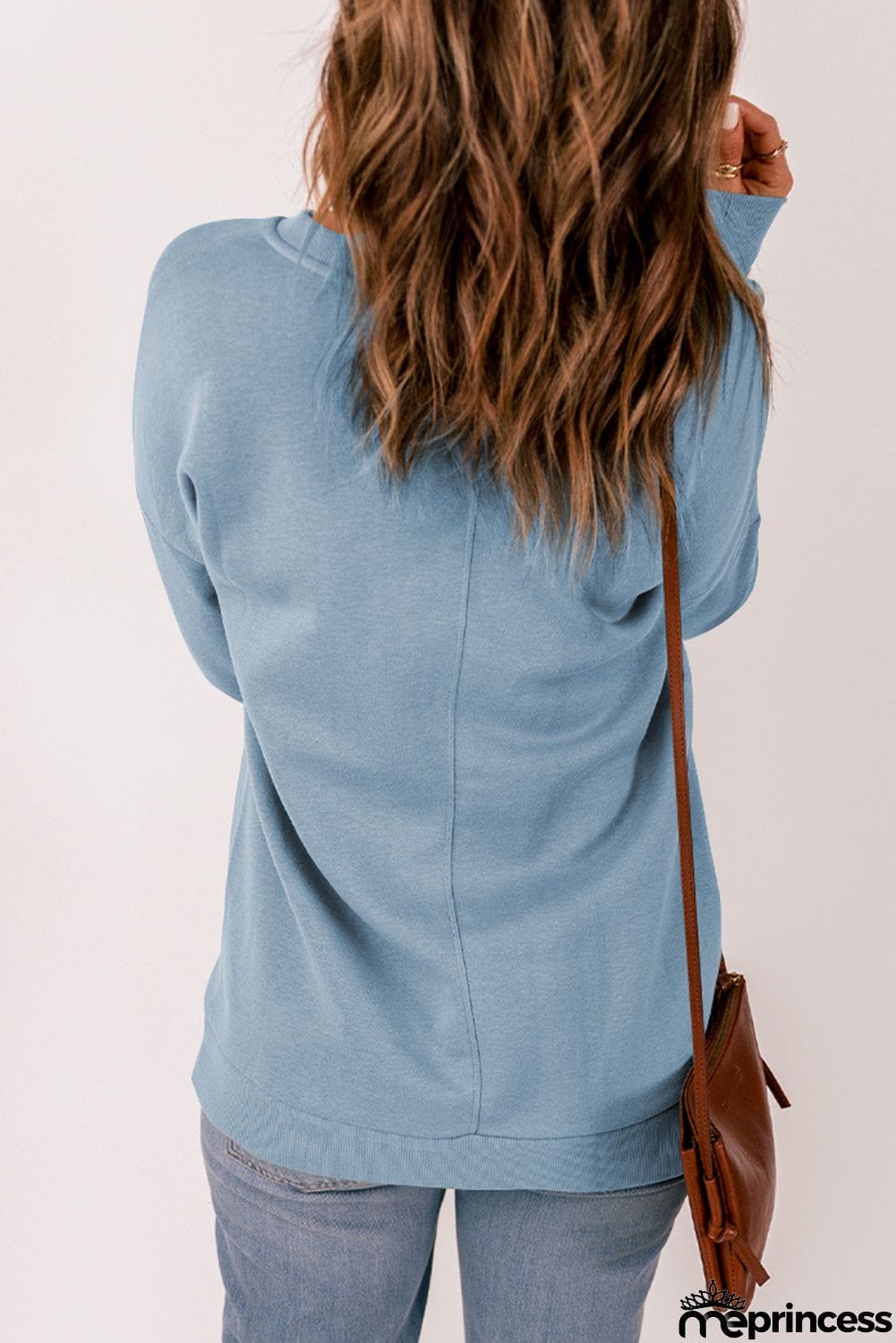 Sky Blue V Neck Sweatshirt