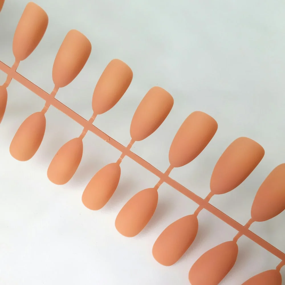 24Pcs Matte Dark Brown Artificial Fake Nails Long Stiletto False Nails For Design DIY Fingernails Art Tip Manicure Tool-Nail Inspo