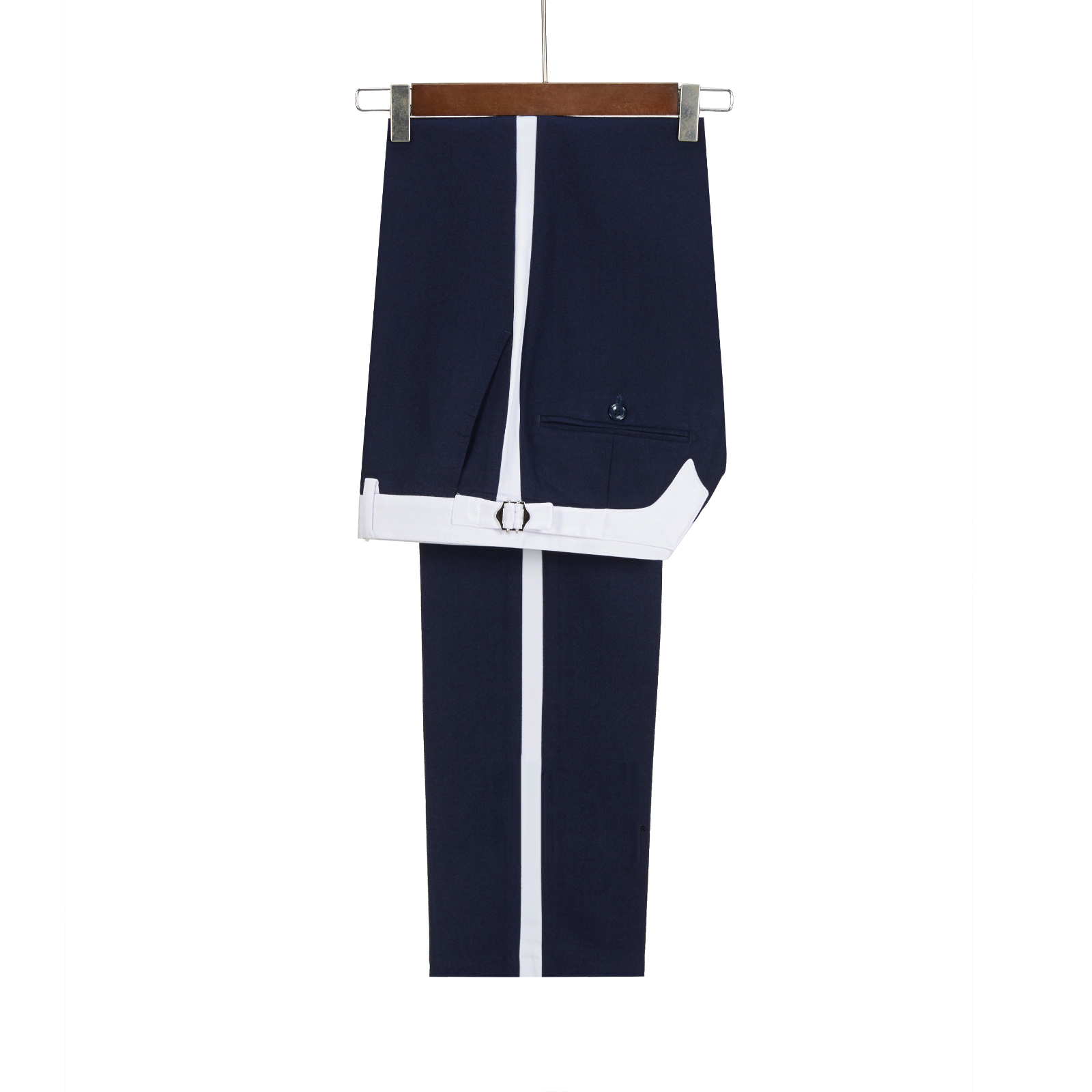 Tyler Navy Blue Peaked Lapel Easy Fit  Three Pieces Men suits