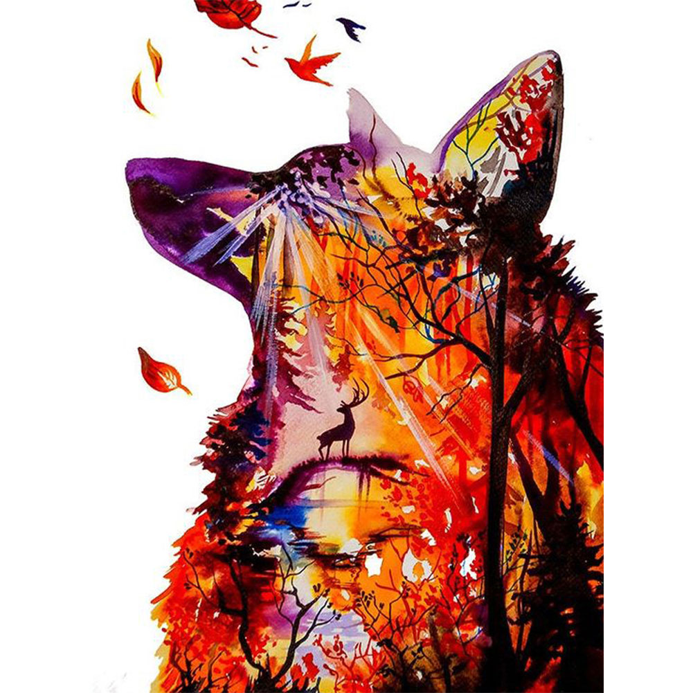 

Maple Leaf Wolf - Round Drill Diamond Painting - 30*40CM, 501 Original