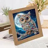5D DIY Partial Special Shaped Drill Diamond Painting With Frame Kit Owl Decor 19.2x19.2cm