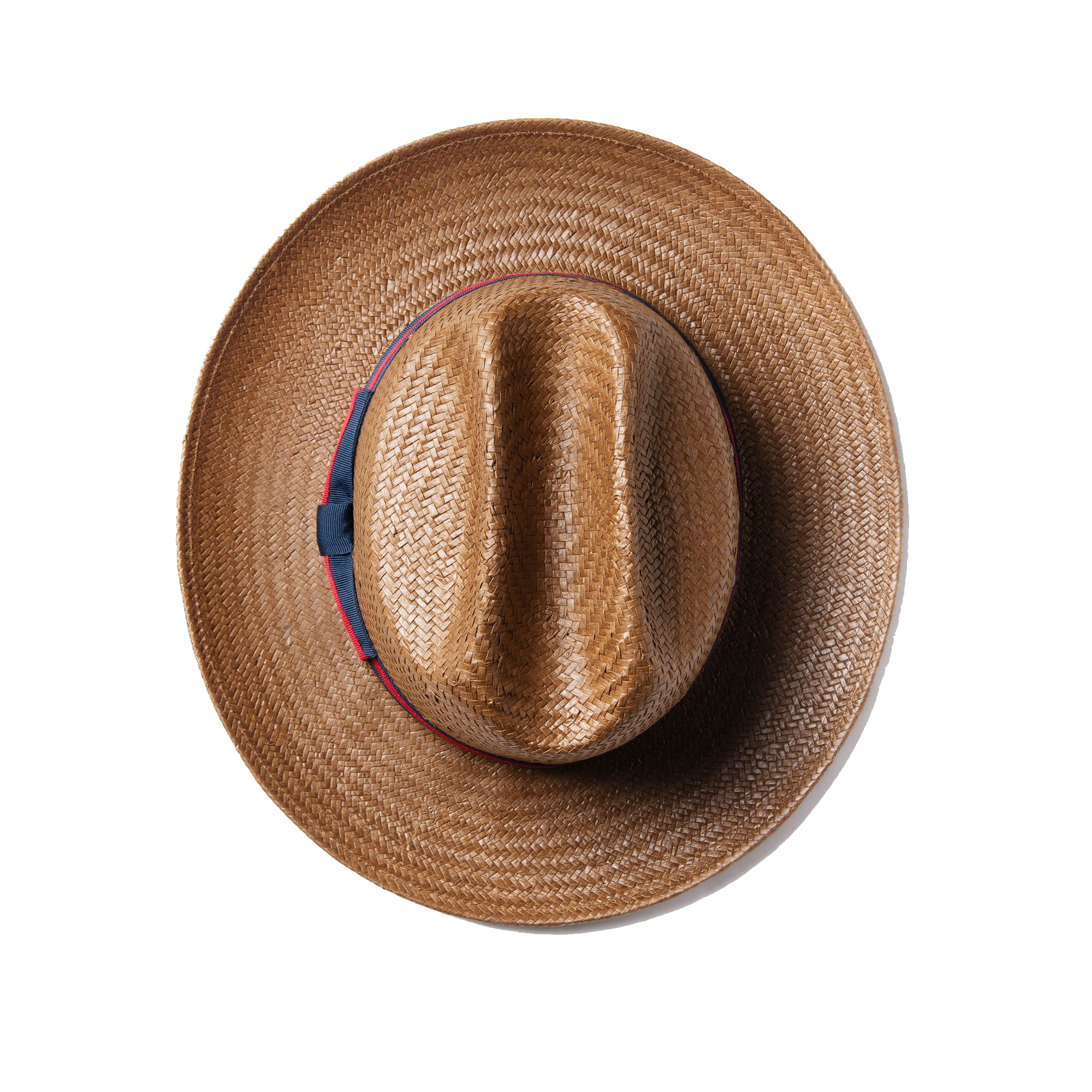 Clearance-Miller Ranch Fedora -- Patriotic Straw [BUY 2 FREE SHIPPING & BOX PACKING]