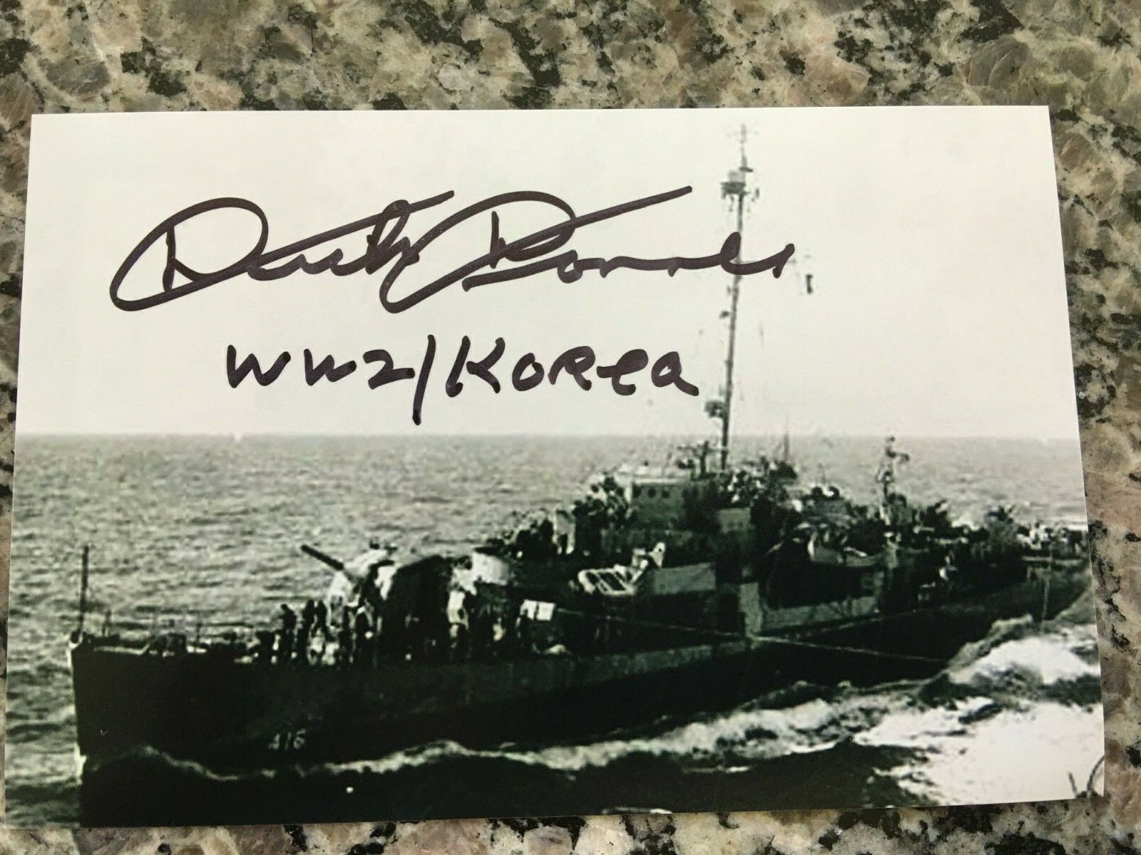 DICK DONALD USS MELVIN R NEWMAN DE 416 US NAVY IWO JIMA VET RARE SIGNED Photo Poster painting