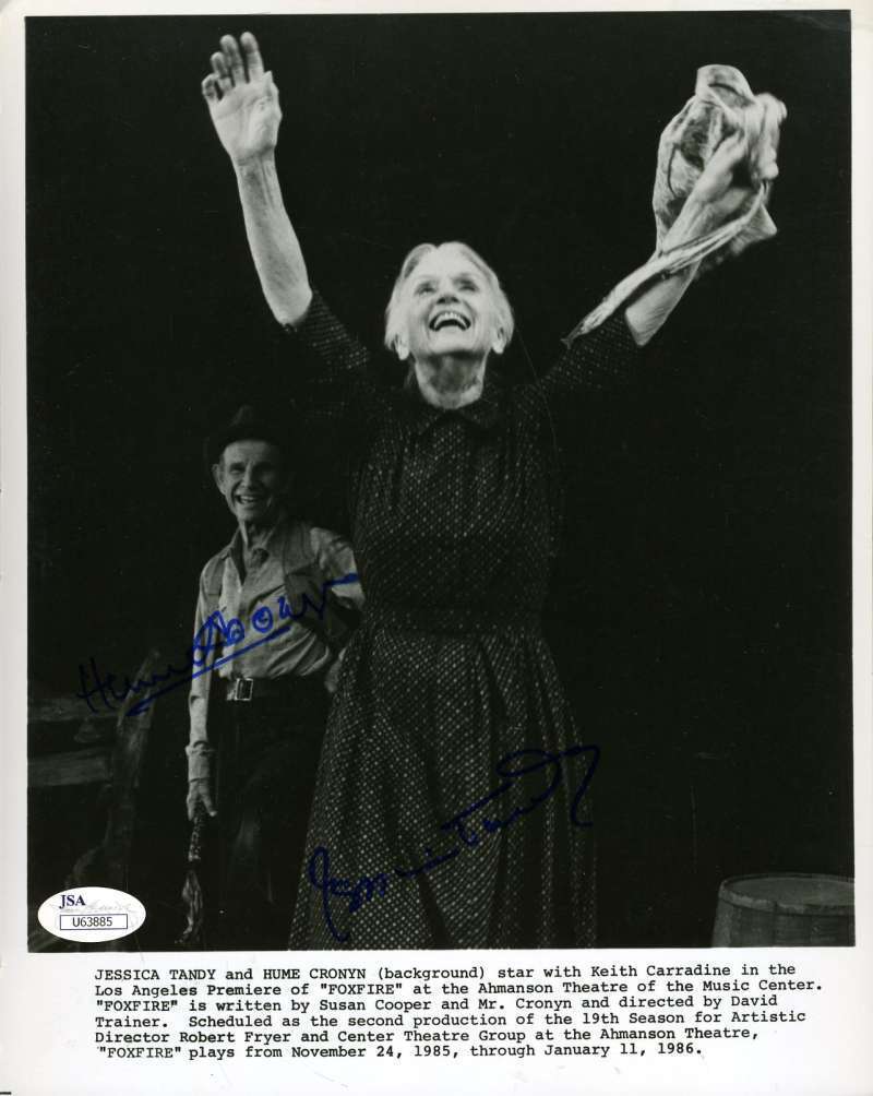 Hume Cronyn Jessica Tandy Jsa Coa Hand Signed 8x10 Photo Poster painting Autographed