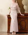 Elegant Embroidered Mesh Evening Gown