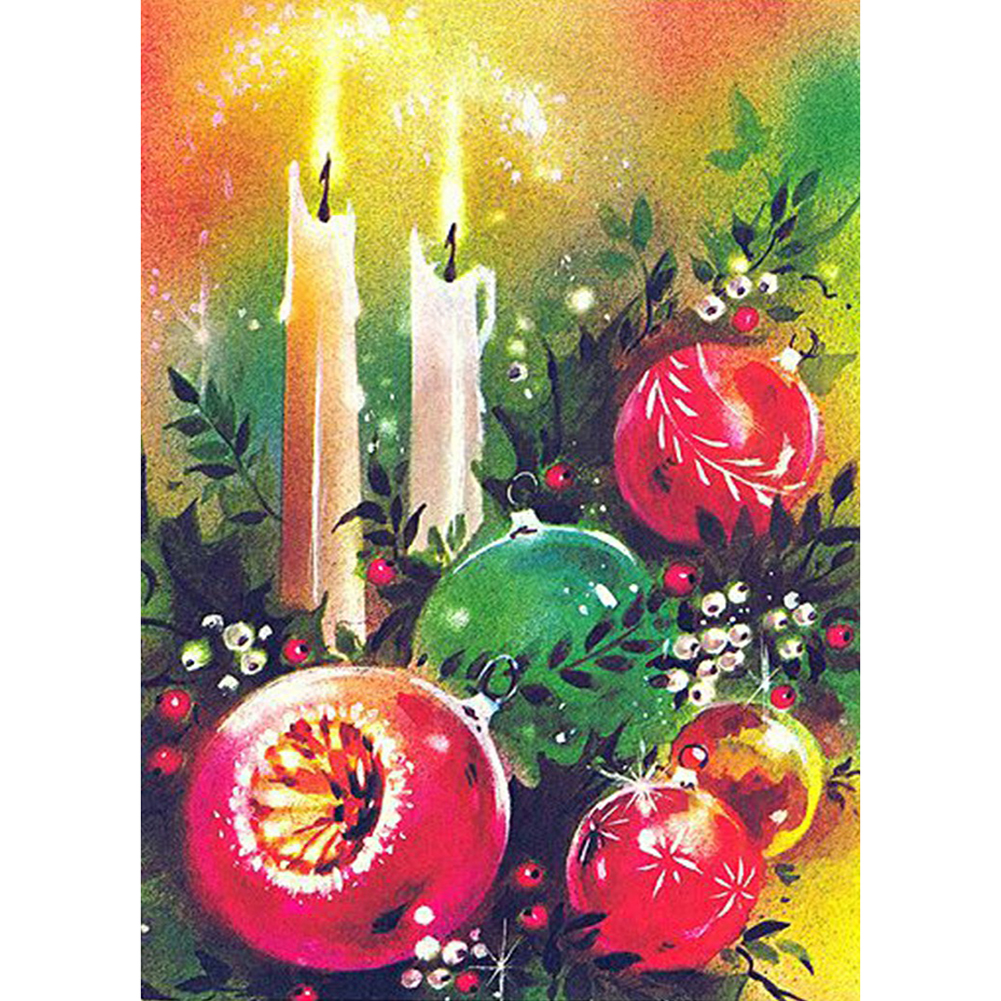 

Christmas Candle - Round Drill Diamond Painting - 40*50CM, 501 Original