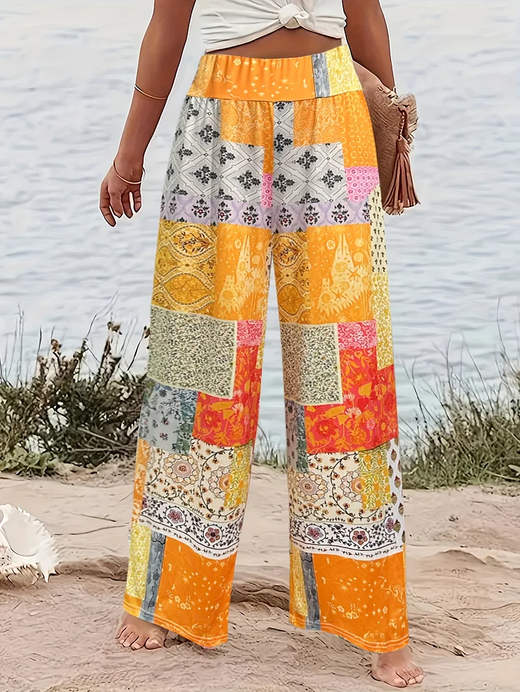 Autumn And Winter New Women's Casual Small Floral Splicing Cute Women's Loose Pant