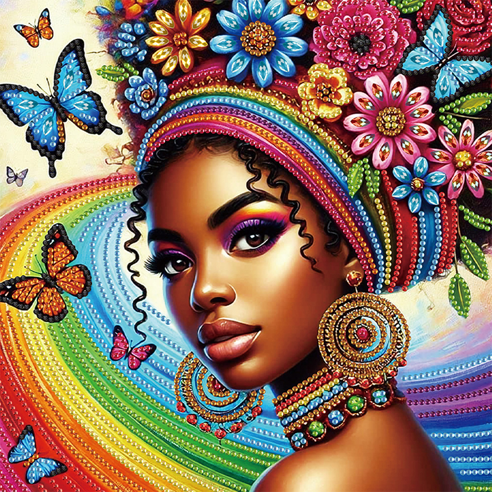 Elegant Woman 30*30cm(canvas) special shaped drill diamond painting