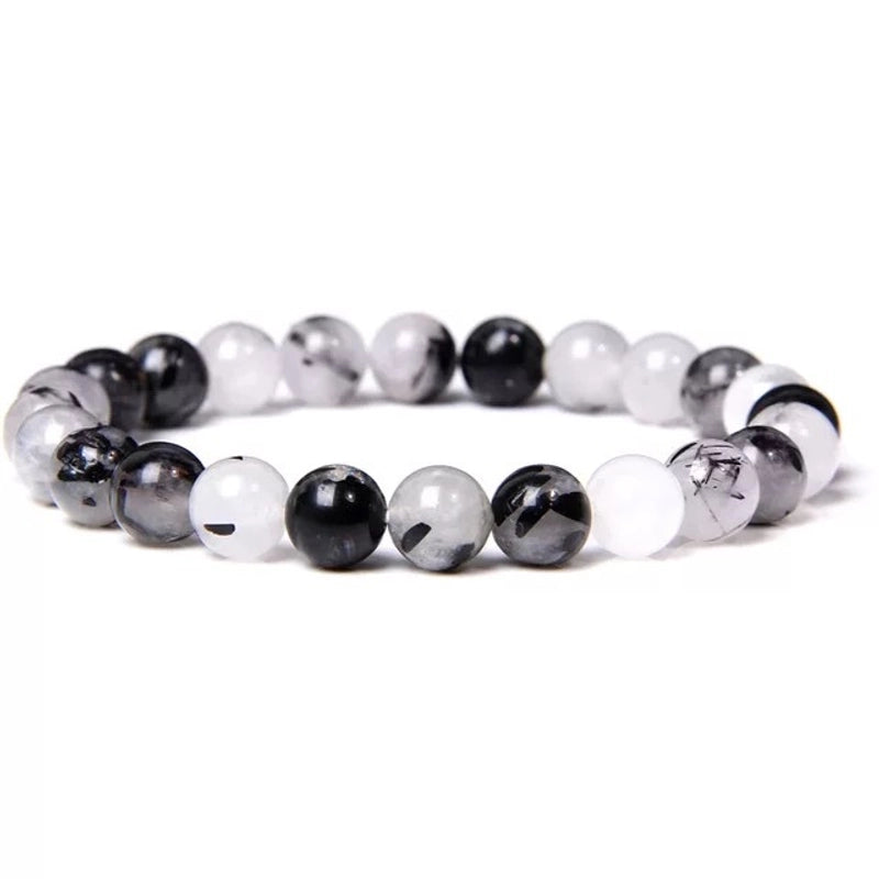 Internet Celebrant Jewelry Natural Agate Crystal Jewelry 8mm Bracelet Miscellaneous Stone Gemstone Color Unisex Bracelet Jewelry For Men And Women