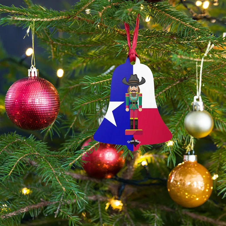 Texas Nutcracker Wooden ornaments (Oval, Bell, & Tree)