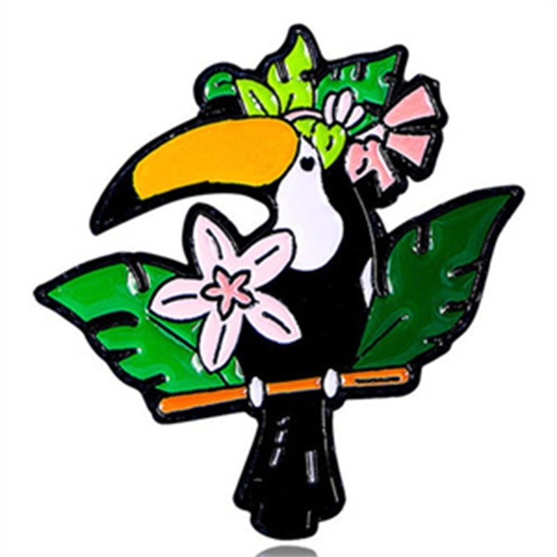 Casual Cartoon Style Cute Crow Animal Parrot Alloy Unisex Brooches