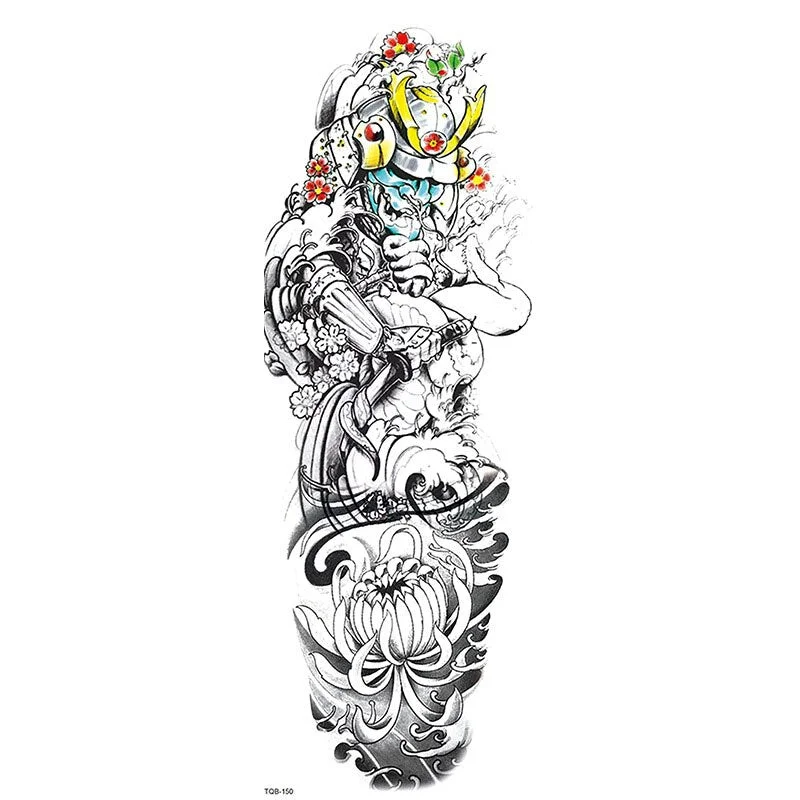 Large Arm Sleeve Tattoo Dragon Tiger Wolf Waterproof Temporary Tatoo Sticker Totem Tatto