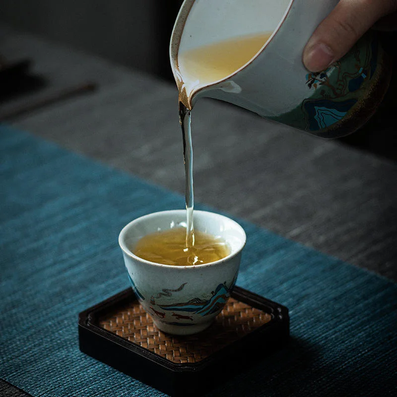 Stone Celadon Glaze Fu Rushan Tea Cup