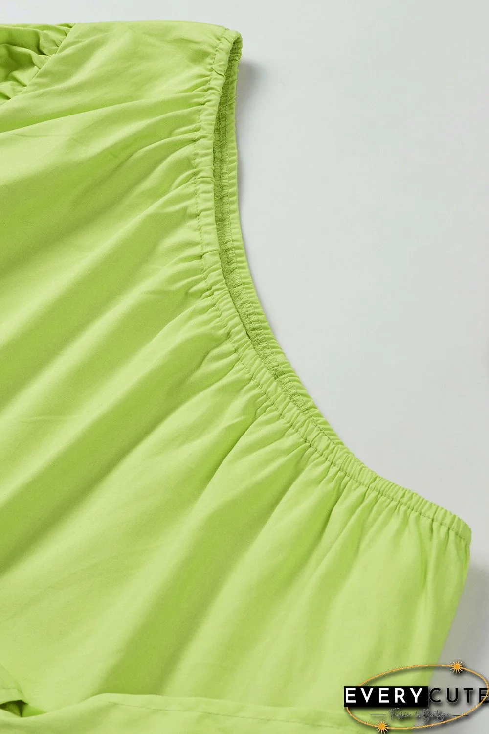 Lace-up Puff Sleeve One Shoulder Blouse