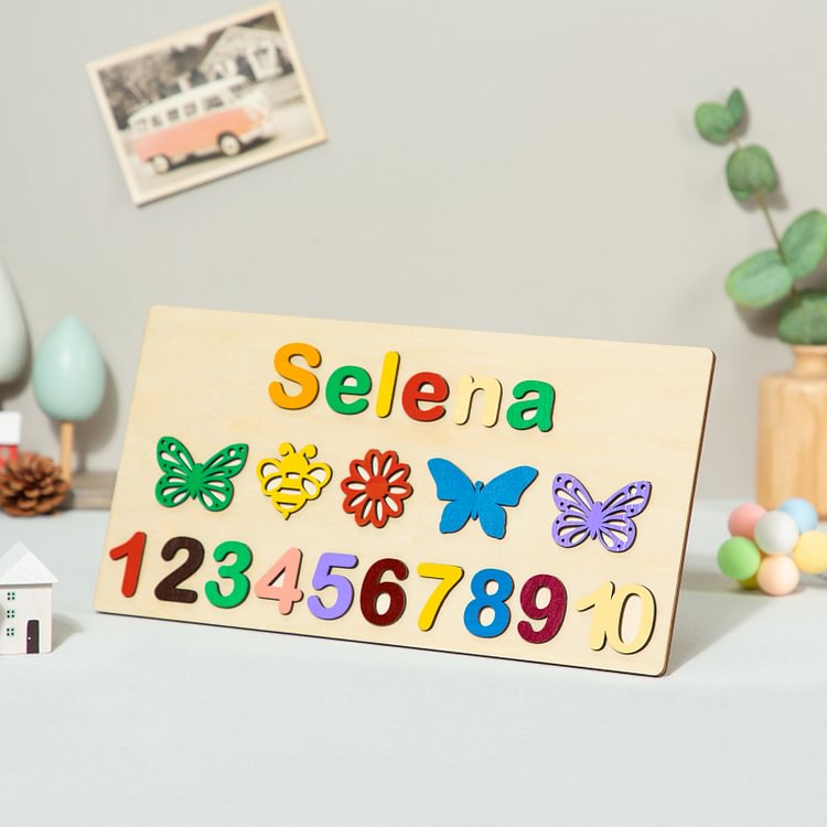 Bebé Puzzles/Rompecabezas animales 1 Nombre  con Números Personalizados juguetes