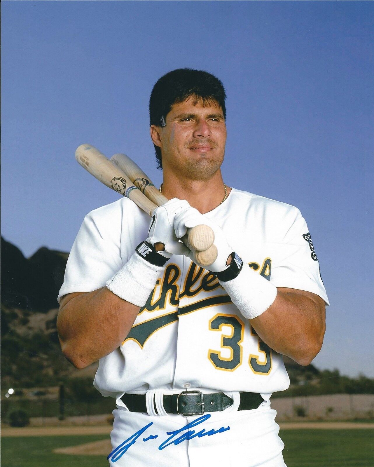 Signed 8x10 JOSE CANSECO Oakland A's Autographed Photo Poster painting w/ Show Ticket