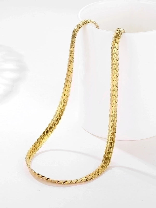 Hip-hop Punk Solid Color Stainless Steel Plating 18k Gold Plated Necklace