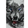 DIY Full Round Drill Diamond Painting 5D ferocious wolf Poster Kit