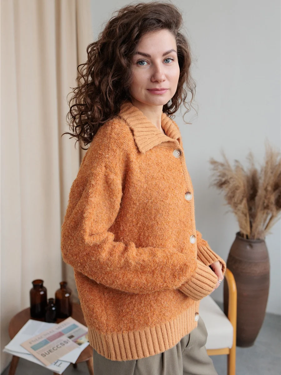 Athvotar Athvotar New Languid Languid Knitted Sweater Jacket For The Women's Autumn/Winter 2025 Languid Collar Knitted Shirt