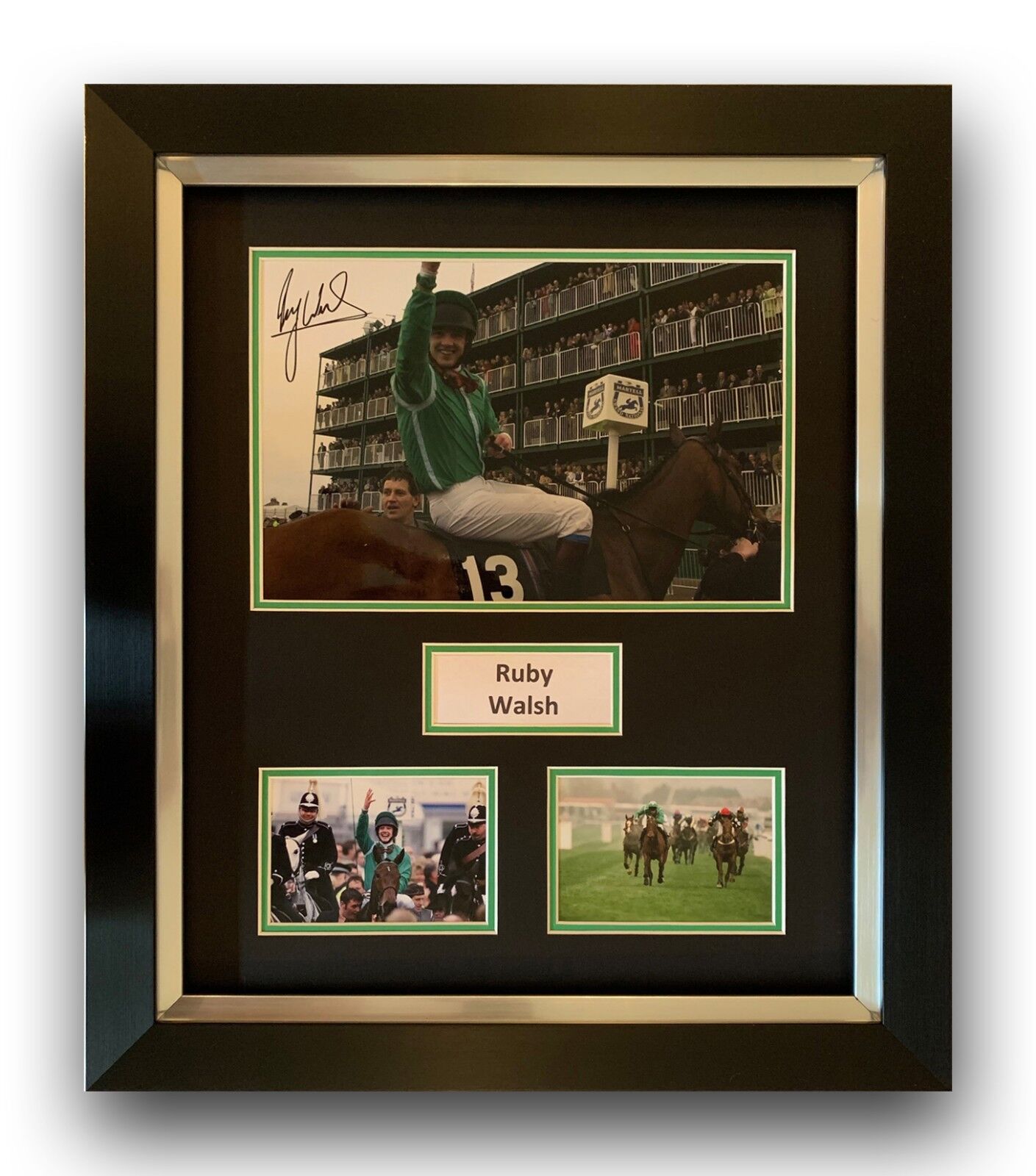 RUBY WALSH HAND SIGNED FRAMED Photo Poster painting DISPLAY PAPILLON GRAND NATIONAL.