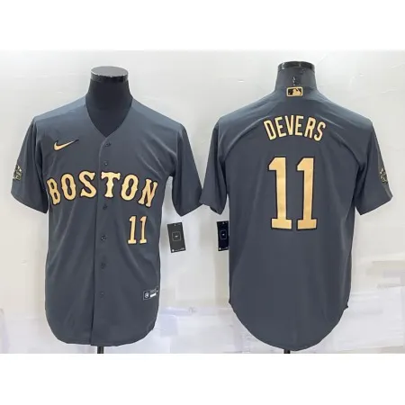 Men's Boston Red Sox #11 Rafael Devers 2022 All-star Charcoal Cool Base Stitched Jersey AB83