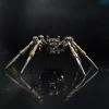 Steampunk DIY Assemble 3D Metal Mechanical Spider Model with Clock Assemble Insect Model Handmade Crafts Desktop Decorations