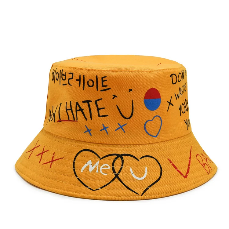 Hip Hop Graffiti Outdoor Packable Summer Bucket Hats at Hiphopee