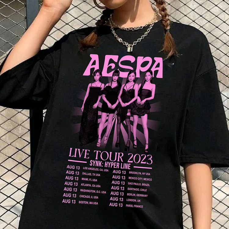 aespa 2023 'SYNK : HYPER LINE' LIVE TOUR Cannes T-shirt