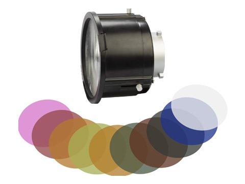 BA-F3X Bowens Mount Fresnel 12-40° 3x Lens with 10x color filters