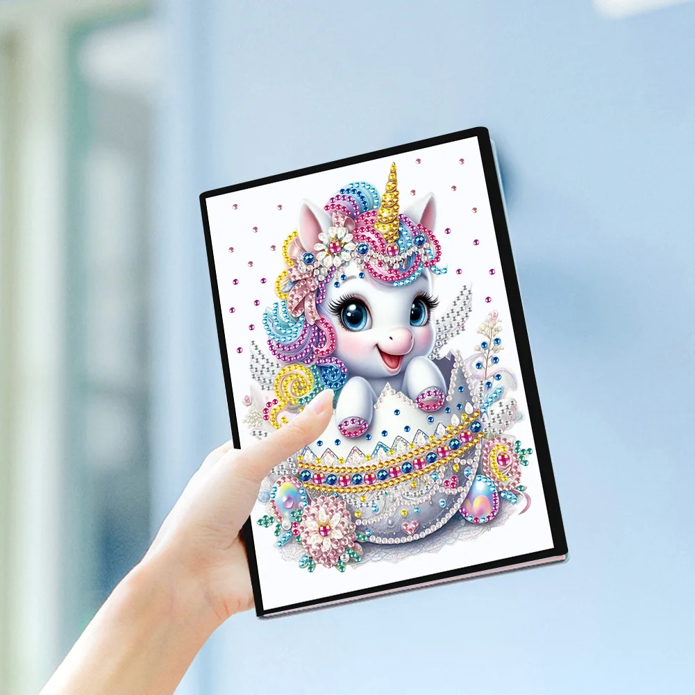 DIY Unicorn Special Shaped Diamond Painting Diary Book 50 Pages for Adults Kids
