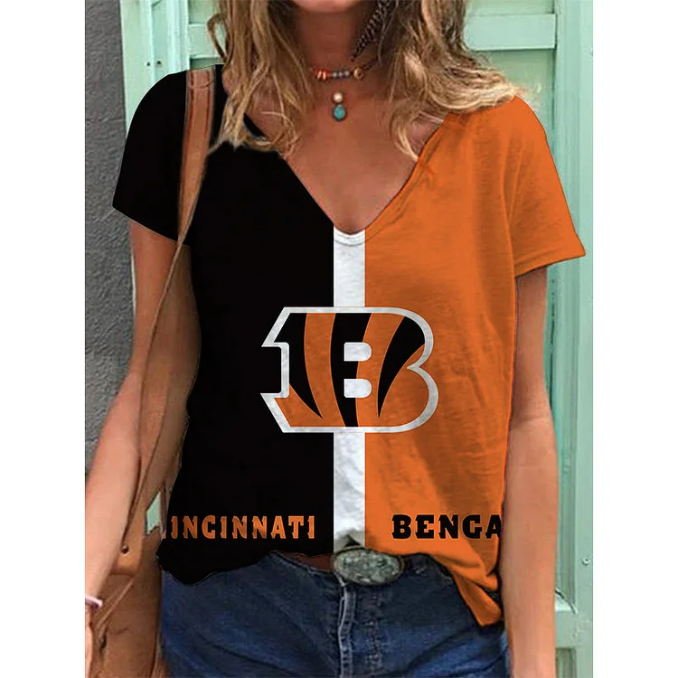 Cincinnati Bengals Lightweight Short Sleeve V-Neck T-Shirt