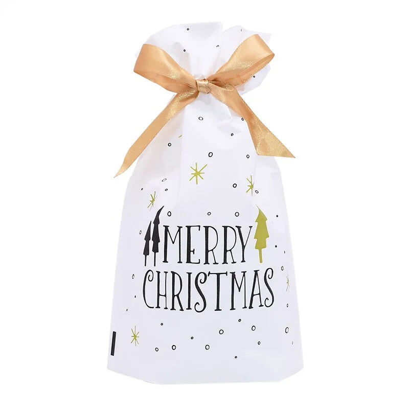 5/10pcs Candy Cookies Gift Bags With Ribbon Snack Biscuit Baking Package Wedding Birthday Party Decoration Christmas Gift Bags