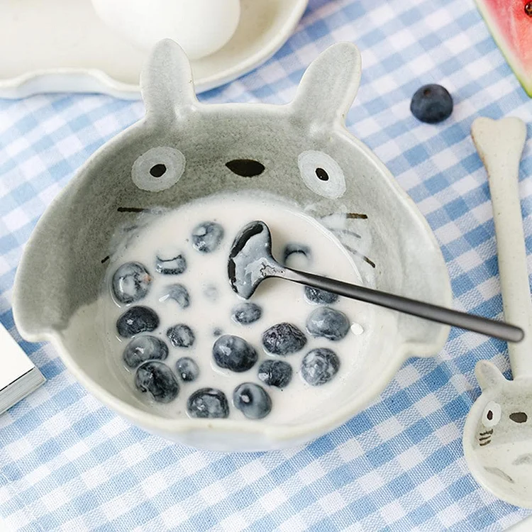 Kawaii Totoro Bowl Dish Spoon Set SP14805