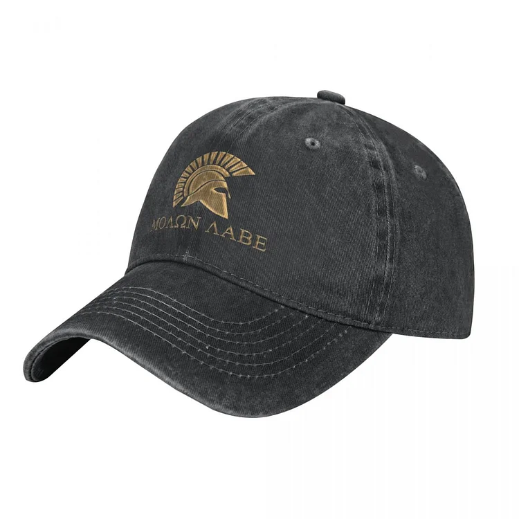 Retro Molon Labe Spartan Warrior Baseball Cap Unisex Distressed Denim Washed Sun Cap Outdoor All Seasons Travel Hats Cap