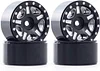 AMK 4Pcs Aluminum Alloy 1.0 Beadlock Wheels Rims LCG Couterweight for 1/24 1/18 RC Crawler AX24 TRX4M Axial SCX24 Wrangler JLU Deadbolt C10 B17 Upgrades(Black)