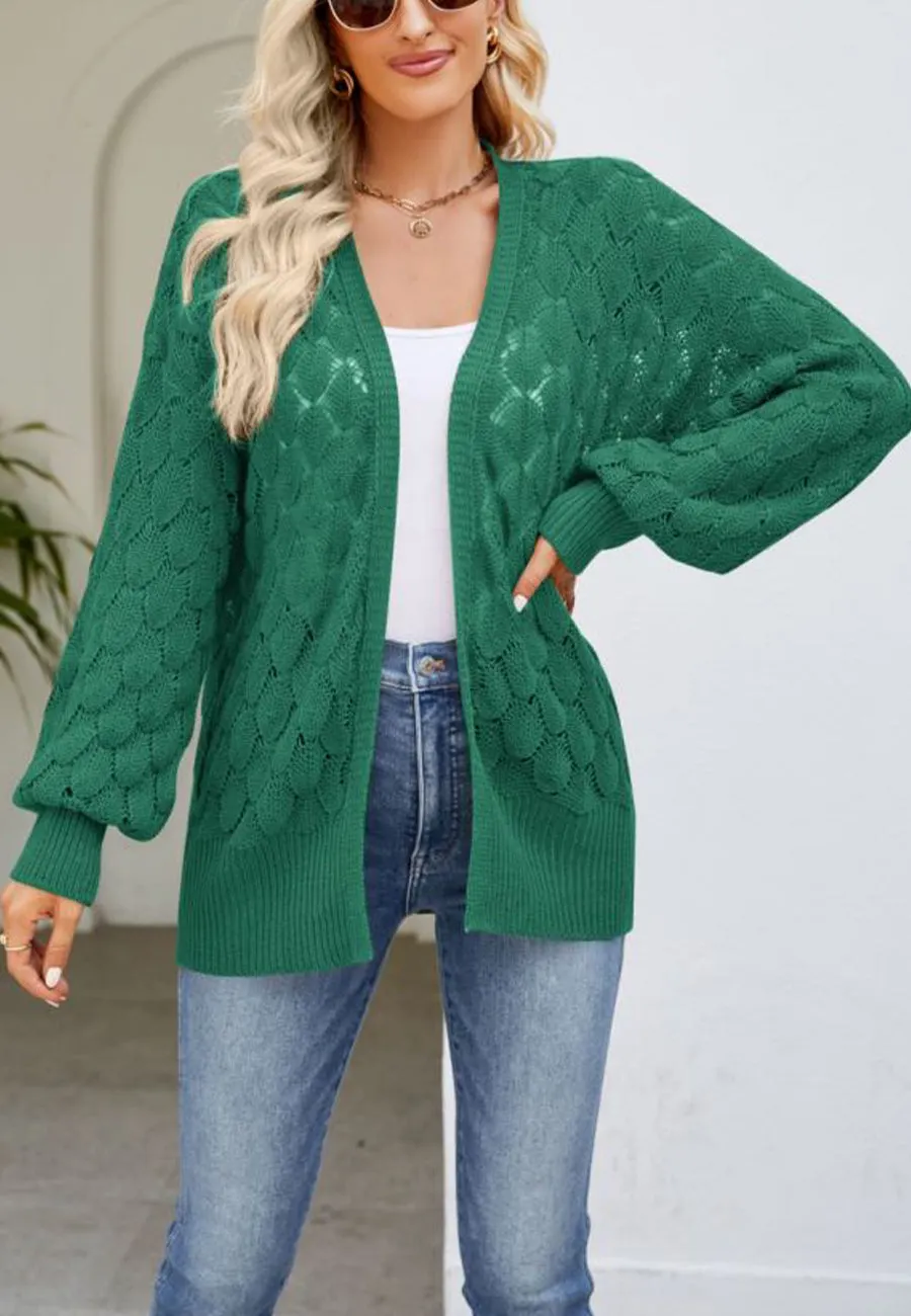 Geometric Crochet Knit Cardigan