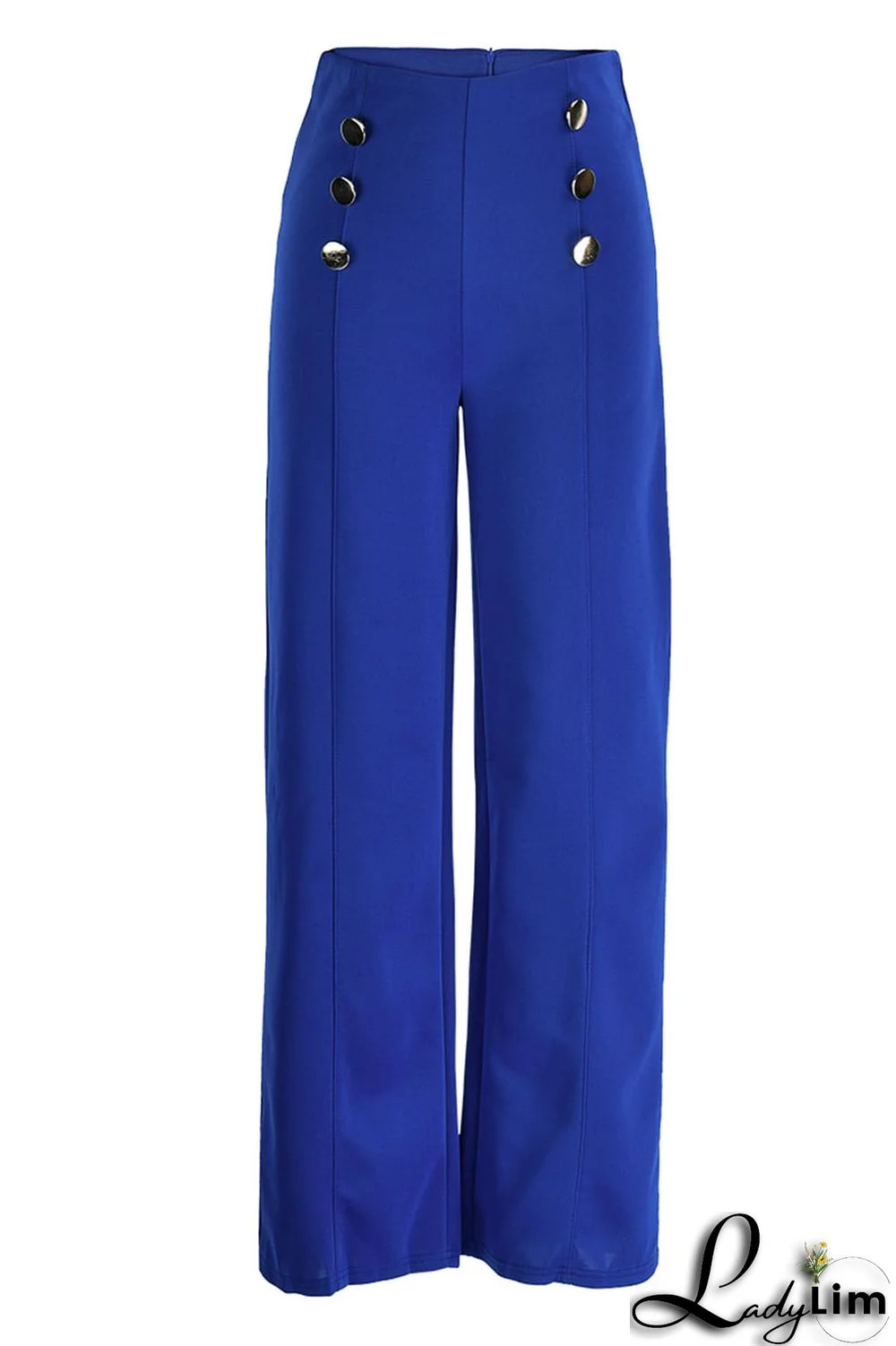 Rose Red Fashion Casual Solid Patchwork Regular High Waist Trousers