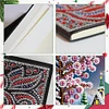 (US Local)Christmas Train A5 Size Diamond Painting Notebook Set with 4Pcs Bookmark Gift