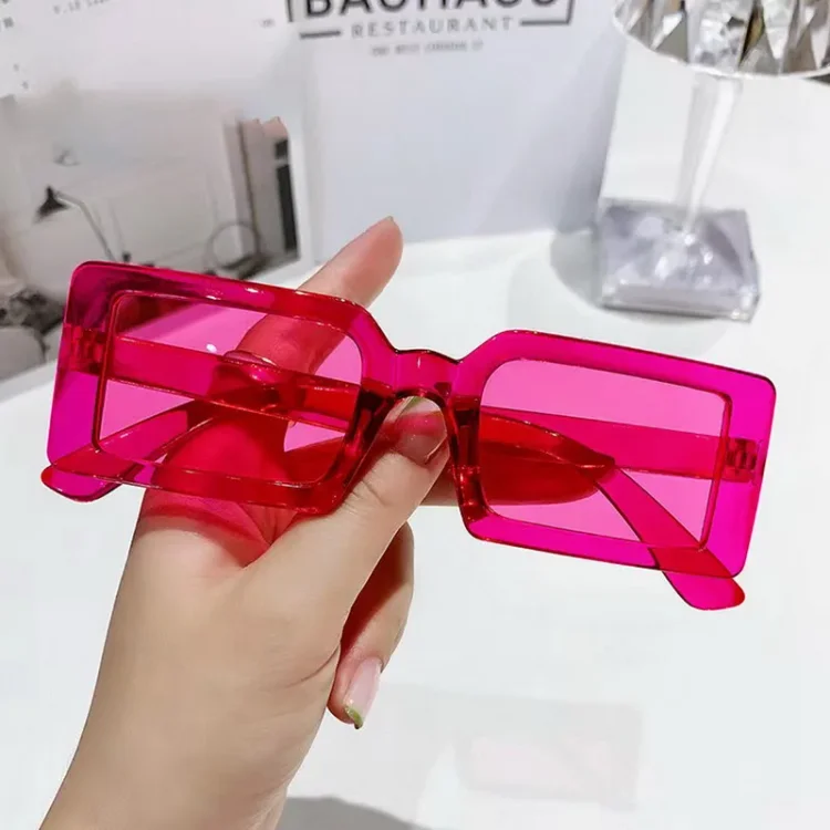Personalized New Small Frame Rectangle Sunglasses Women Jelly Color Sun Glasses Women Travel Eyewear Uv400 Oculos De Sol