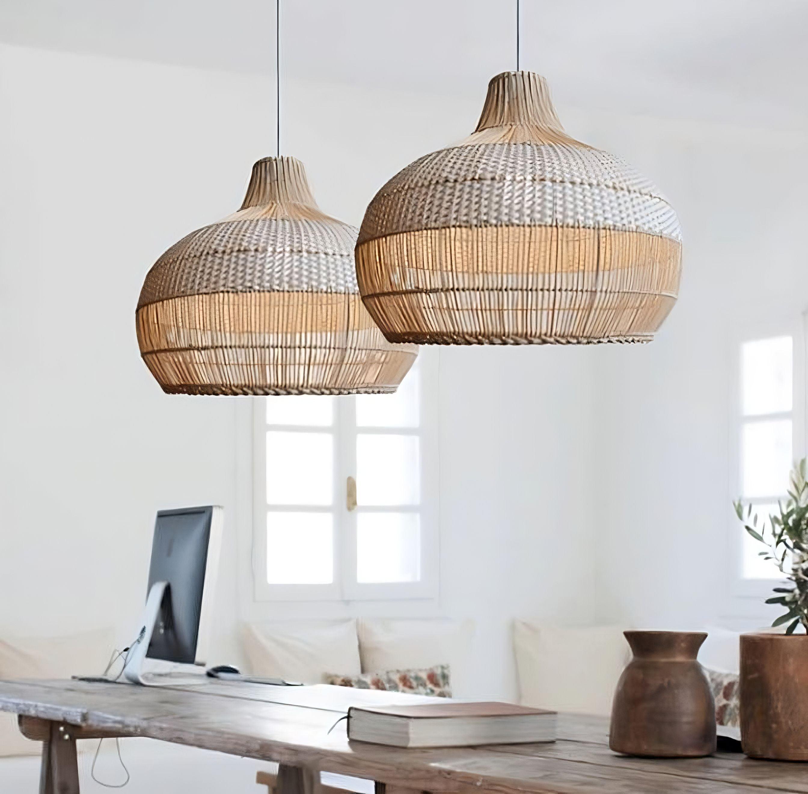 Arturest Natural Handmade Rattan Pendant Light Lampshade For Kitchen