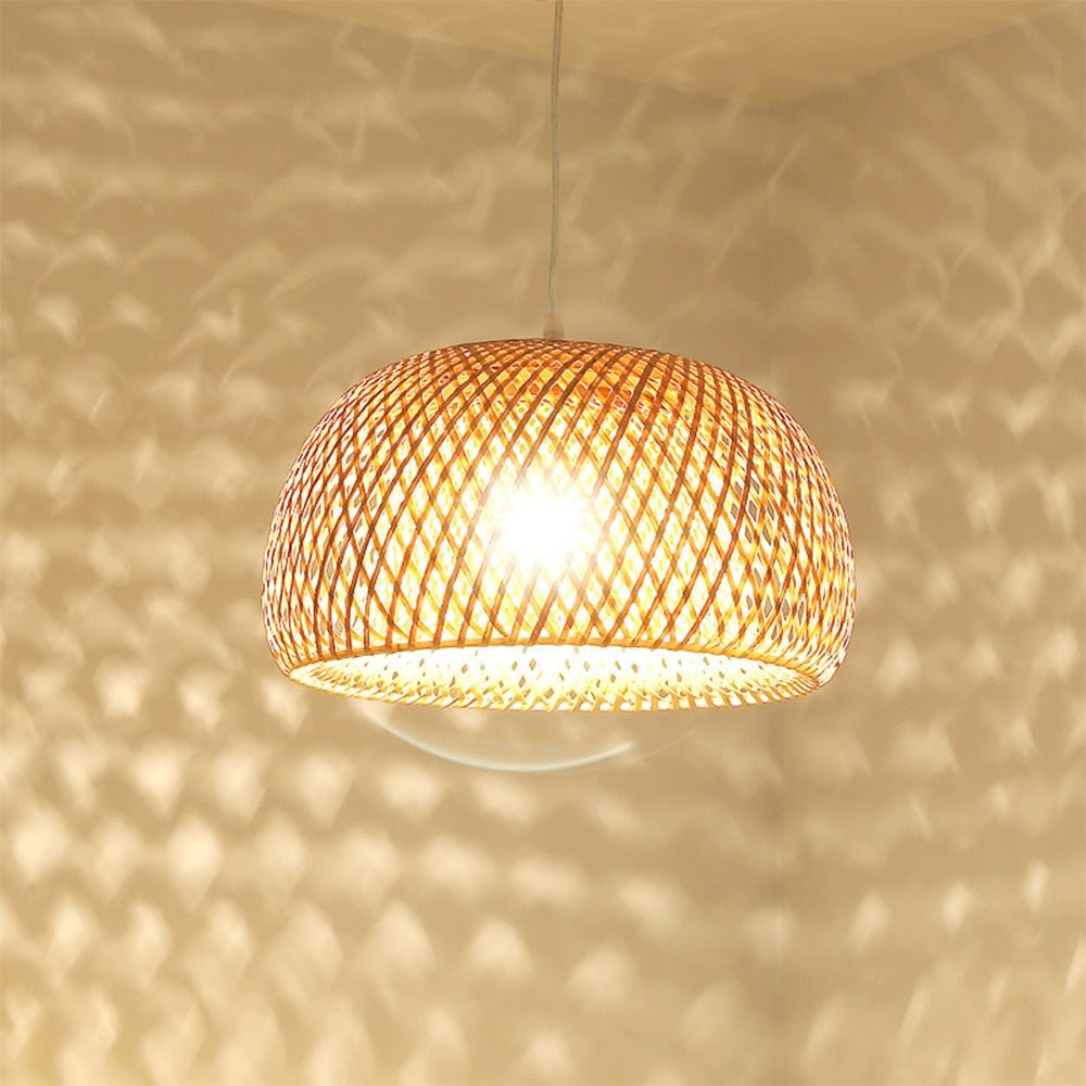 New Chinese Bamboo Weaving Bamboo Nest Nest Antique Pendant Light E27 Lamps Lanterns Living Room Hotel Restaurant Aisle Lamp