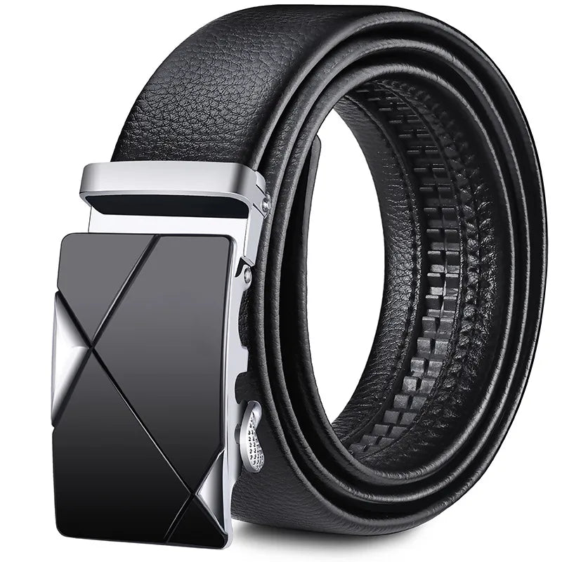 Direct Belt Men’s Youth Business Soft Leather 3.5 Automatic Buckle Black Belt Running Jianghu Goods Source