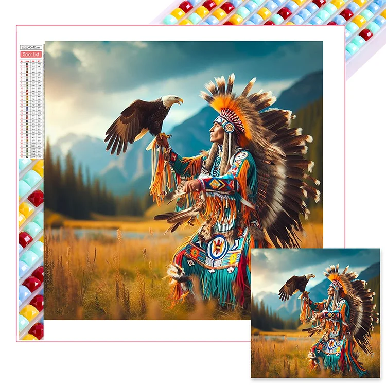 Indian Falconer - Full Square Drill Diamond Painting - 40*40CM(Picture)