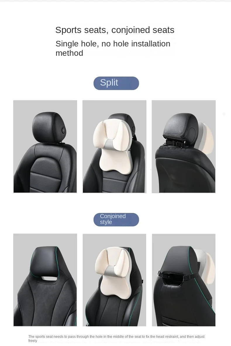 Car adjustable sleeping memory foam headrest