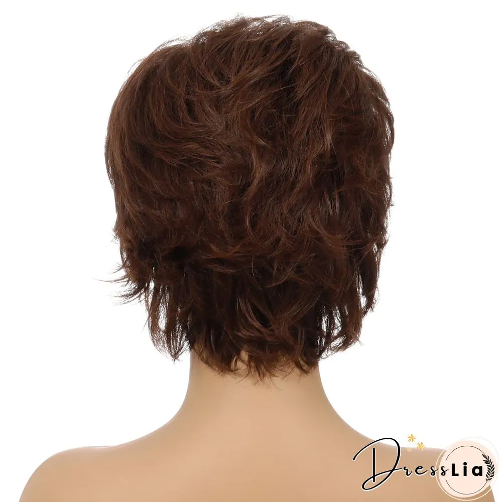 Explosions Wig Ladies Fashion Realistic Natural Chemical Fiber Short Curly Hair Headgear